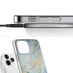 Cell Phone Cases<SaharaCase MagSafe Phone Case for iPhone 15 Pro Max, Shock Absorbing, Blue Marble (CP00475)