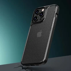 Cell Phone Cases<SaharaCase Rugged Case for iPhone 15 Pro Max with Glass Screen, Camera Protector, Shock Absorbing, Black (CP470ZD128ZD131)