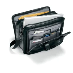 Samsonite Leather Expandable Laptop Briefcase, Black (43118-1041)