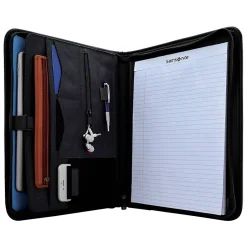 Samsonite Xenon Business Polyester Padfolio with Zipper Closure, Black (116465-1041)