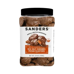 Chocolate<Sanders Small Batch Wonders Sea Salt Caramel Pecan Clusters, 25 oz. (MRY27719)