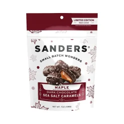 Chocolate<Sanders Small Batch Wonders Dark Chocolate Maple Sea Salt Caramels, 7 Oz. (30704)