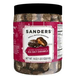 Chocolate<Sanders Small Batch Wonders Dark Chocolate Sea Salt Caramels, 18 oz. (KAR30854)