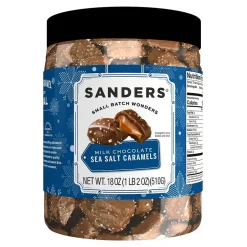 Chocolate<Sanders Small Batch Wonders Milk Chocolate Sea Salt Caramels, 18 oz. (KAR30855)