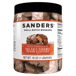 Chocolate<Sanders Small Batch Wonders Milk Chocolate Sea Salt Caramel Pecan Clusters, 16Oz. (30971)