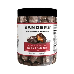 Chocolate<Sanders Small Batch Wonders Dark Chocolate Sea Salt Caramels, 18 Oz. (30987)