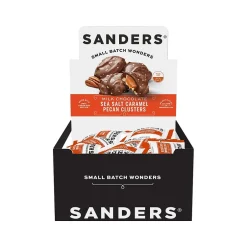 Chocolate<Sanders Small Batch Wonders Snack-Size Pecan Caramel Milk Chocolate Clusters, 24 oz., 48 Pieces/Box (27160)