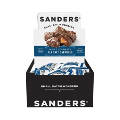 Chocolate<Sanders Small Batch Wonders Snack-Size Sea Salt Milk Chocolate Caramels, 24 oz., 48 Pieces/Box (27163)