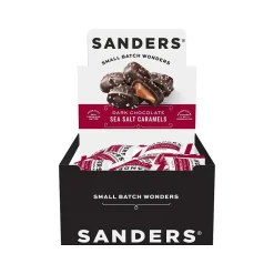Chocolate<Sanders Small Batch Wonders Snack-Size Sea Salt Dark Chocolate Caramels, 24 oz., 48 Pieces/Box (27162)