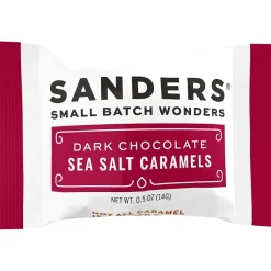 Chocolate<Sanders Small Batch Wonders Snack-Size Sea Salt Dark Chocolate Caramels, 24 oz., 48 Pieces/Box (27162)