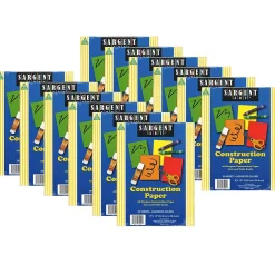 Online ® Construction Paper Pack, 9" x 12", Assorted Colors, 50 Sheets Per Pack, 12 Packs (SAR234001-12) Construction Paper