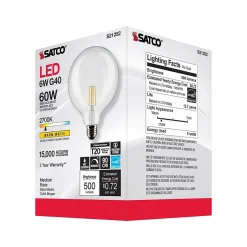 Light Bulbs<Satco Lighting 6-Watt Warm White LED Decorative Bulb, 6/Carton (S21252)