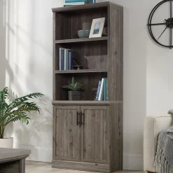 New Aspen Post 71"H 5-Shelf Bookcase, Pebble Pine (433965) Bookcases