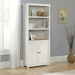 Discount Cottage Road 71"H 5-Shelf Bookcase with Adjustable Shelves, Soft White (417593) Bookcases