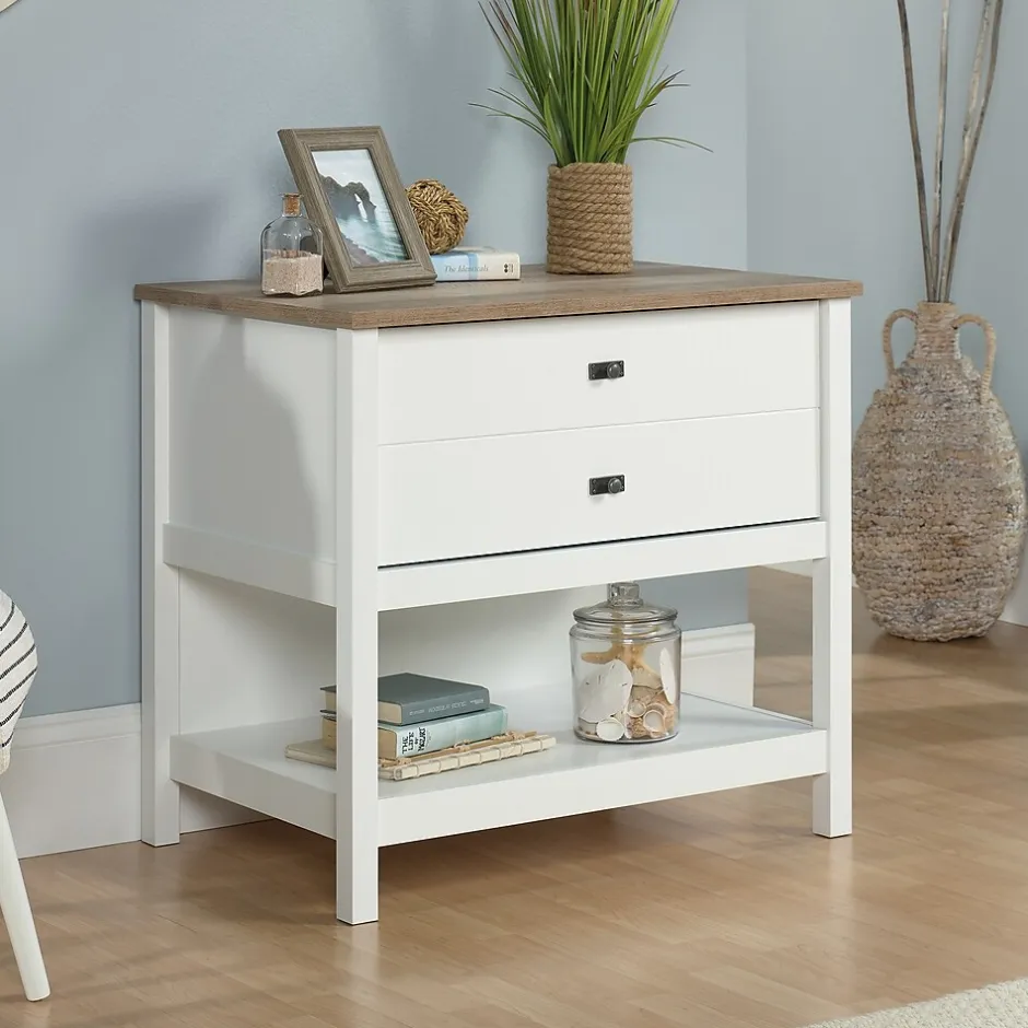 Discount Cottage Road Lateral File Cabinet, Letter/Legal Size, 30"H x 32"W x 22"D, Soft White (427307) File Cabinets