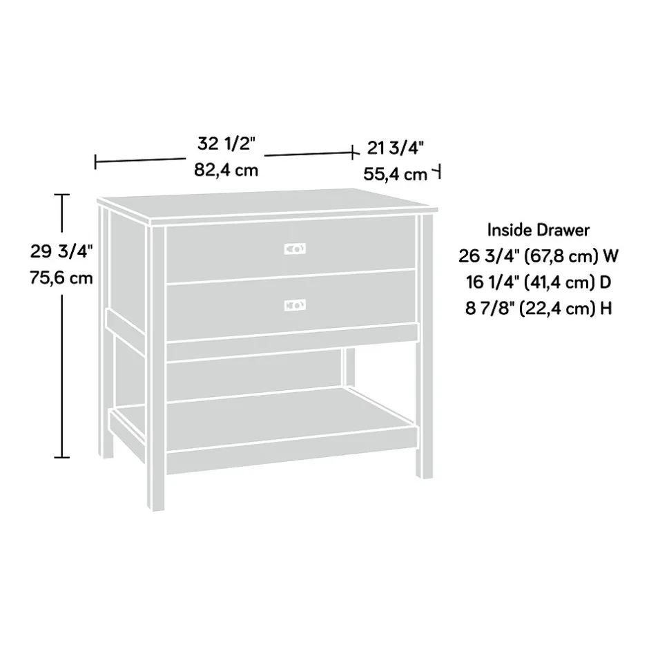 Discount Cottage Road Lateral File Cabinet, Letter/Legal Size, 30"H x 32"W x 22"D, Soft White (427307) File Cabinets