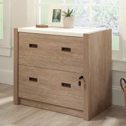 Discount Dixon City Commercial 2-Drawer Lateral File Cabinet, Letter/Legal Size, Lockable, 33"W x 20"D, Brushed Oak (431453) File Cabinets
