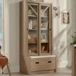 Hot Dixon City 72"H 4-Shelf Bookcase, Brushed Oak (432891) Bookcases