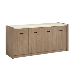 Sale Dixon City 30"H Storage Credenza with 2 Shelves, Brushed Oak (432894) Storage Cabinets