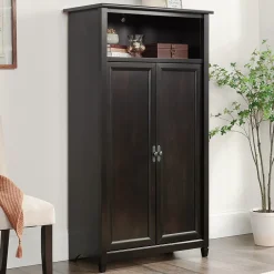 Discount Edge Water 60"H Storage Cabinet with 5 Shelves, Estate Black (434815) Storage Cabinets