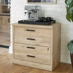 New Mason Peak Commercial 2-Drawer Lateral File Cabinet, Letter/Legal Size, Lockable, 31"W x 19"D, Prime Oak (427827) File Cabinets