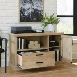 Outlet Mason Peak File Cabinet, Letter/Legal Size, 30"H x 47"W x 19"D, Prime Oak (427836) File Cabinets