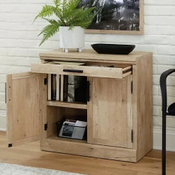 Sale Mason Peak 30"H Storage Cabinet with 2 Shelves, Prime Oak (427835) Storage Cabinets