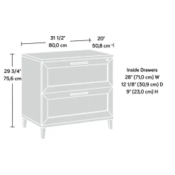 Clearance Tiffin Line Commercial 2-Drawer Lateral File Cabinet, Letter/Legal Size, Lockable, 31