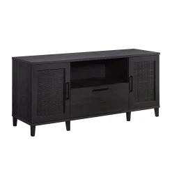 Clearance Tiffin Line 30"H Storage Credenza with 3 Shelves, Raven Oak (433265) Storage Cabinets