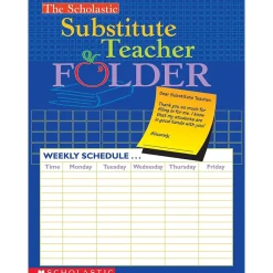 Clearance Teacher Resources Substitute Teacher Folder, 9.5" x 11", Pack of 10 (SC-0439546443-10) Grade Books