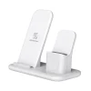 scosche Base3 3-in-1 Wireless Charging Dock for Apple iPhone/Apple Watch/Apple AirPods, White (CSQ3N1WT-SP)