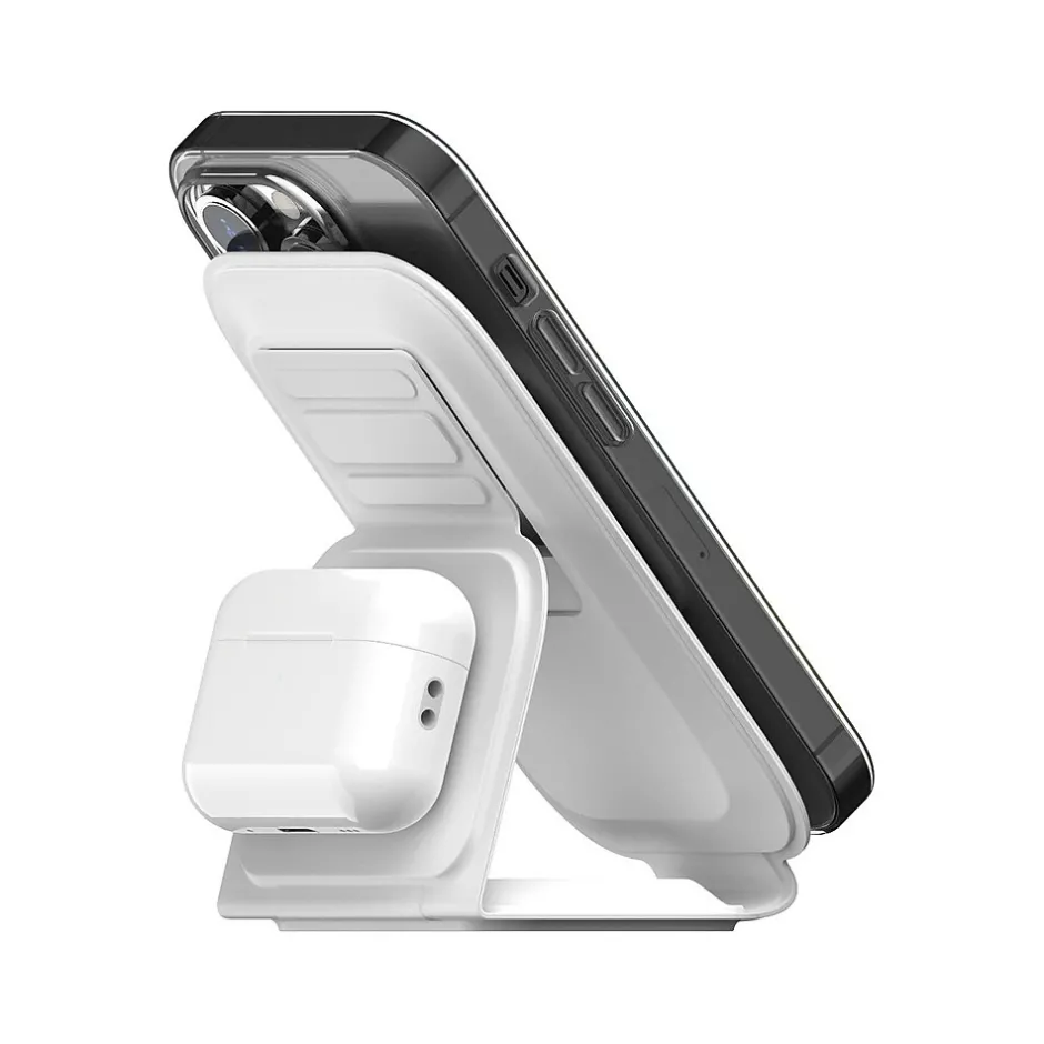 scosche BASECHARGE MS Fold-N-Go Wireless Charging Stand, White (MSQFG2N1WT)