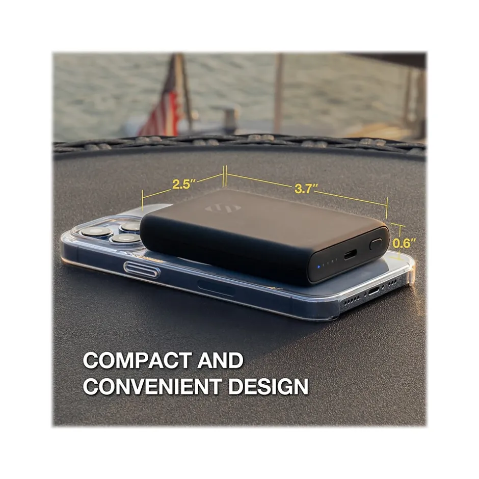 scosche GoBat MagSafe Wireless Power Bank, 5000mAh, Black (PBQ5MS-SP)