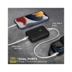scosche GoBat USB Dual-Port Power Bank, 10000mAh, Black (PB10PD-SP)