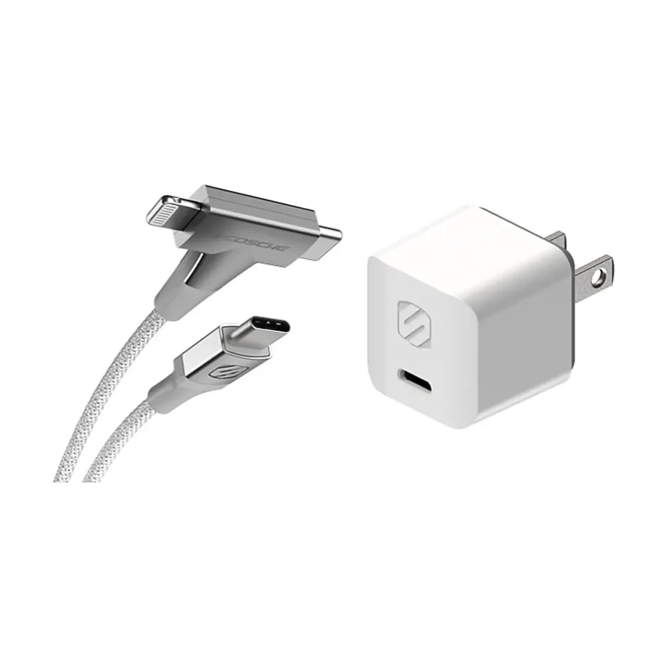 scosche PowerVolt USB Type-C and Lightning Charging Cable, 6ft., White (HPD30HH6WT-SP)