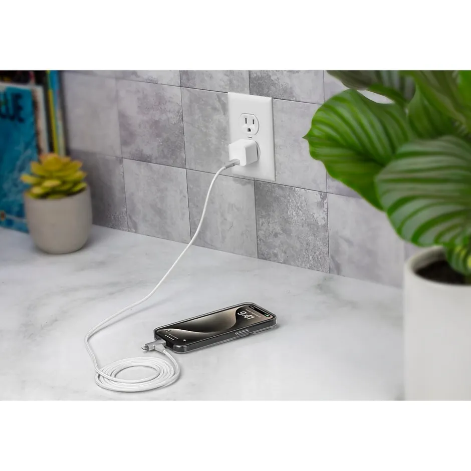 scosche PowerVolt USB Type-C and Lightning Charging Cable, 6ft., White (HPD30HH6WT-SP)