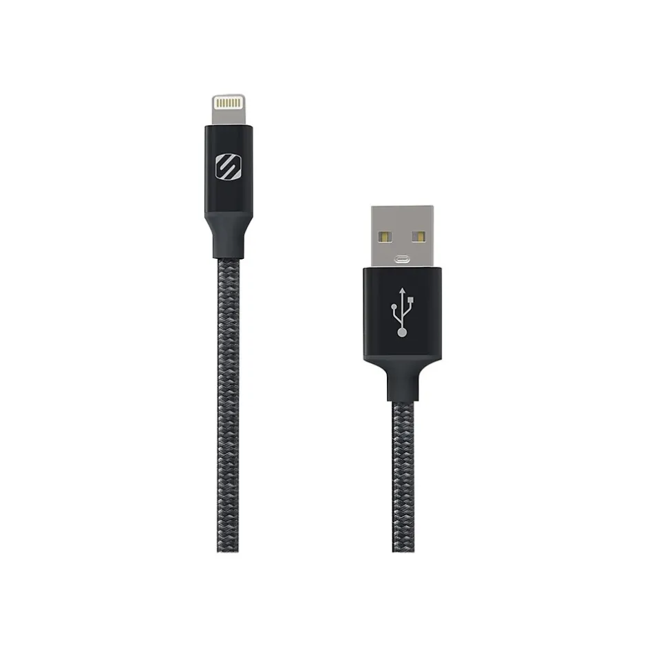 scosche strikeLINE Premium Lightning USB Cable for iPhone/iPad/iPod Touch, Space Gray (I3B4SG)