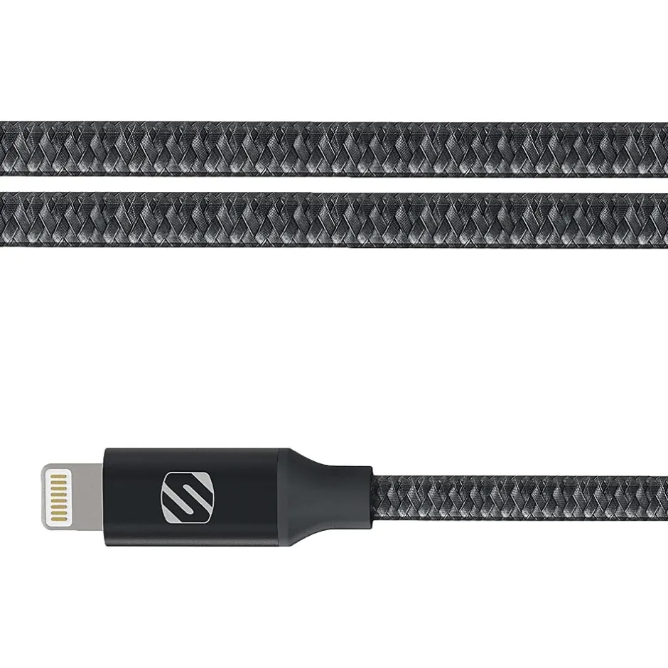 scosche strikeLINE Premium Lightning USB Cable for iPhone/iPad/iPod Touch, Space Gray (I3B4SG)