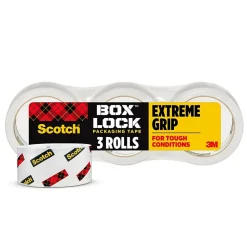Scotch Box Lock Shipping Packing Tape, 1.88 in x 54.6 yds., Clear, 3/Pack (3950-3)* Packing Tape