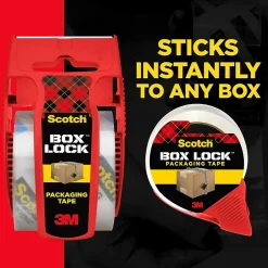 Scotch Box Lock Shipping Packing Tape, 1.88 in x 54.6 yds., Clear, 3/Pack (3950-3)* Packing Tape