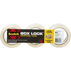 Scotch Box Lock Shipping Packing Tape, 1.88 in. x 38.2 yds., Clear, 3 Pack (3950S-3)* Packing Tape