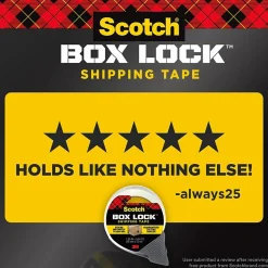 Scotch Box Lock Shipping Packing Tape, 1.88 in. x 38.2 yds., Clear, 3 Pack (3950S-3)* Packing Tape