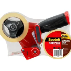 Scotch Commercial Grade Packaging Tape with Dispenser, 1.88" x 54.6 yds., Clear, 2/Pack (3750-2-ST)* Packing Tape