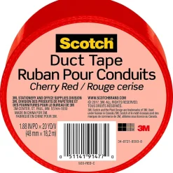 Scotch Duct Tape, 1.88" x 20 yds., Red (920-RED-C)* Duct Tape