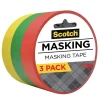 Scotch Expressions Light Masking Tape, 0.94 x 20 yds., Yellow/Green/Red, 3/Pack (3437-3PRM)* Masking Tape