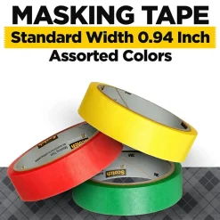 Scotch Expressions Light Masking Tape, 0.94 x 20 yds., Yellow/Green/Red, 3/Pack (3437-3PRM)* Masking Tape