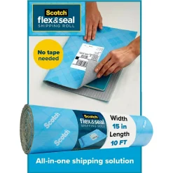Scotch ™ Flex & Seal Shipping Roll Self-Sealing Padded Mailer, 15" x 10', Blue (FS-1510)* Bubble Mailers