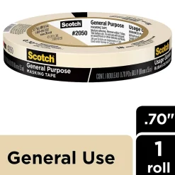 Scotch General Purpose Masking Tape, 0.70" x 60.1 yds. (2050-18AP)* Masking Tape
