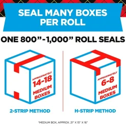 Scotch Heavy Duty Packing Tape with Dispenser, 1.88" x 22.2 yds., Clear, 6/Pack (142-6)* Packing Tape