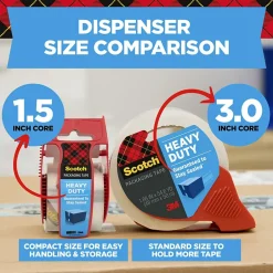 Scotch Heavy Duty Packing Tape with Dispenser, 1.88